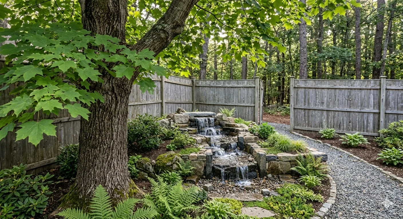 Stone Backyard Waterfall