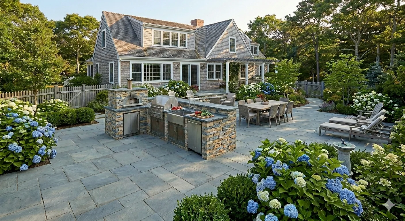 Backyard Stone Kitchen
