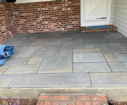 Bluestone Pavers from a house in Sandwich, MA. Designed by Cape Cod Hardscapes