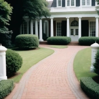 City Hall Brick Pavers in a Cape Cod driveway