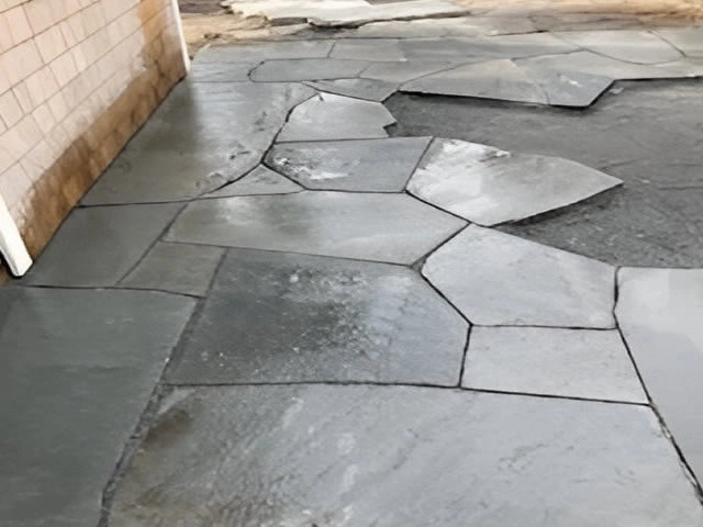 Stone pavers from a house in Eastham, MA. Designed by Cape Cod Hardscapes