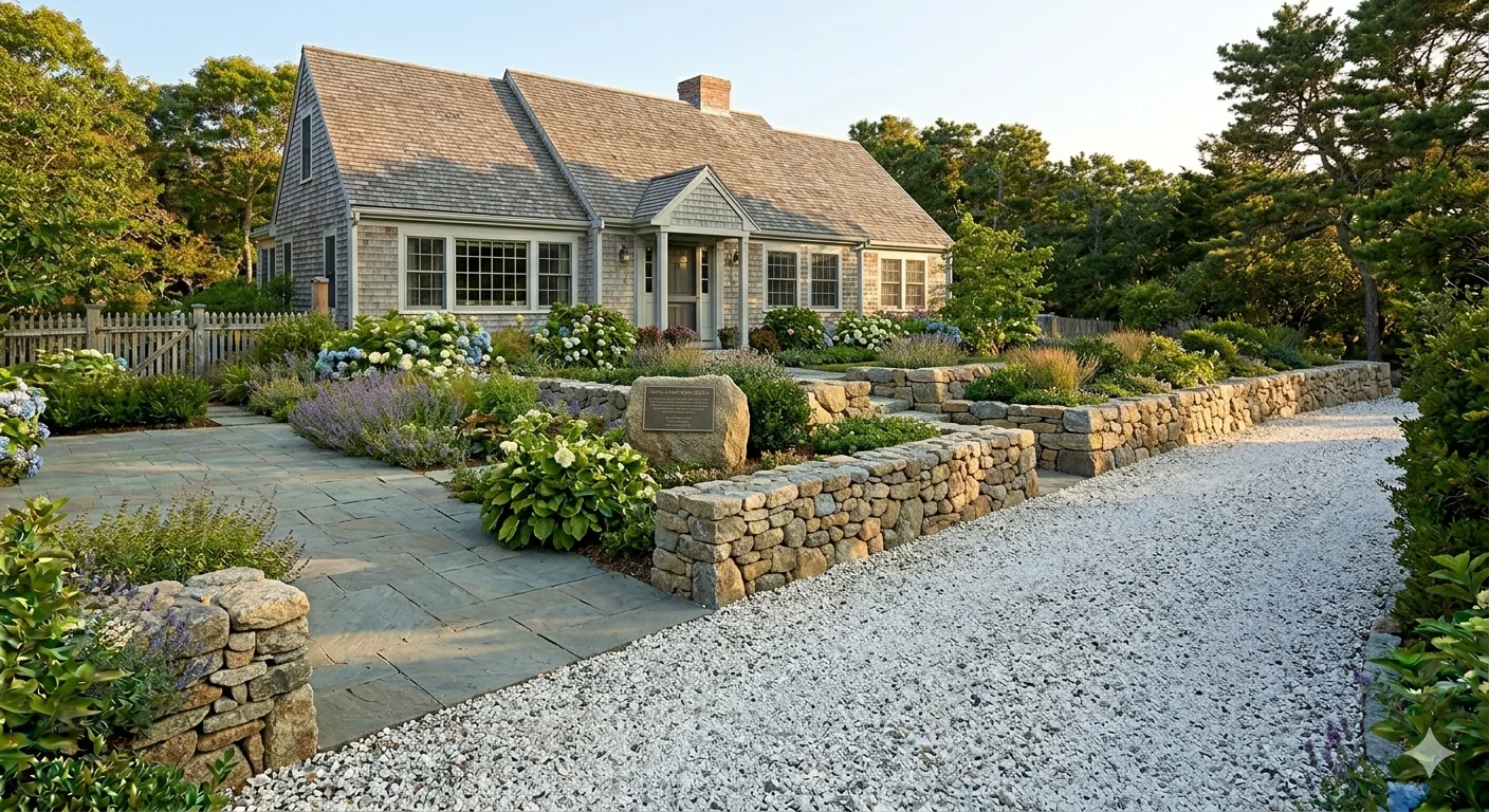 New England Fieldstone Retaining Wall